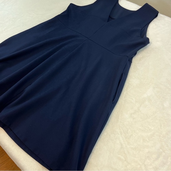 Lands End Ponte Knit Midi Dress Plus Size 22W Stretch Women’s Sleeveless Navy - Picture 8 of 14